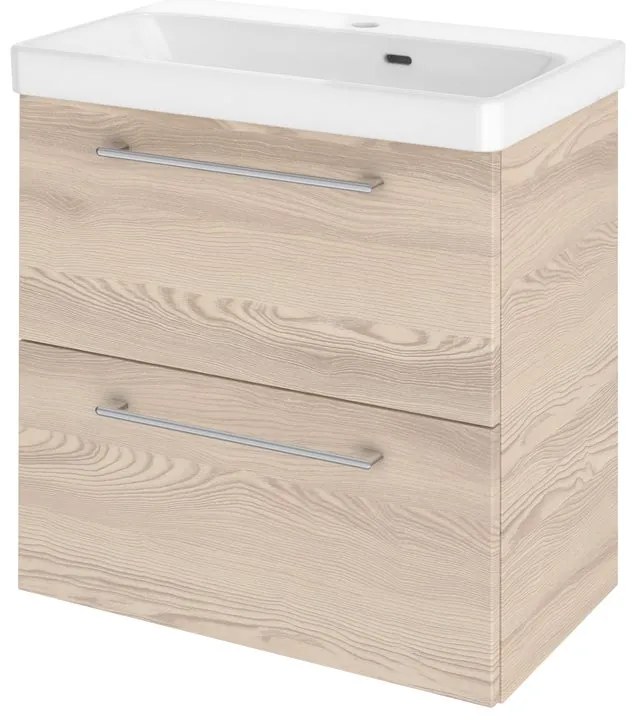 Mobile da bagno sospeso sotto lavabo L 60 x H 58 x P 33 cm marrone opaco, 2 cassetti SENSEA Remix