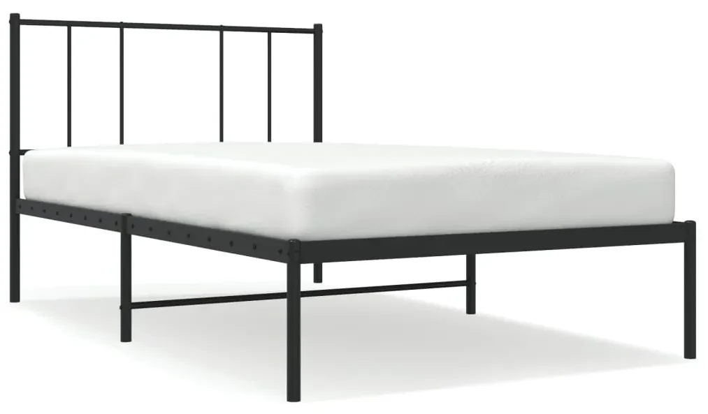 Giroletto con testiera metallo nero 100x200 cm