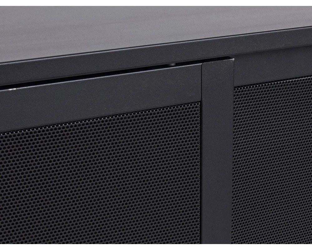 Cassettiera nera in metallo con ante scorrevoli 160x75x46 cm Veep – Unique Furniture