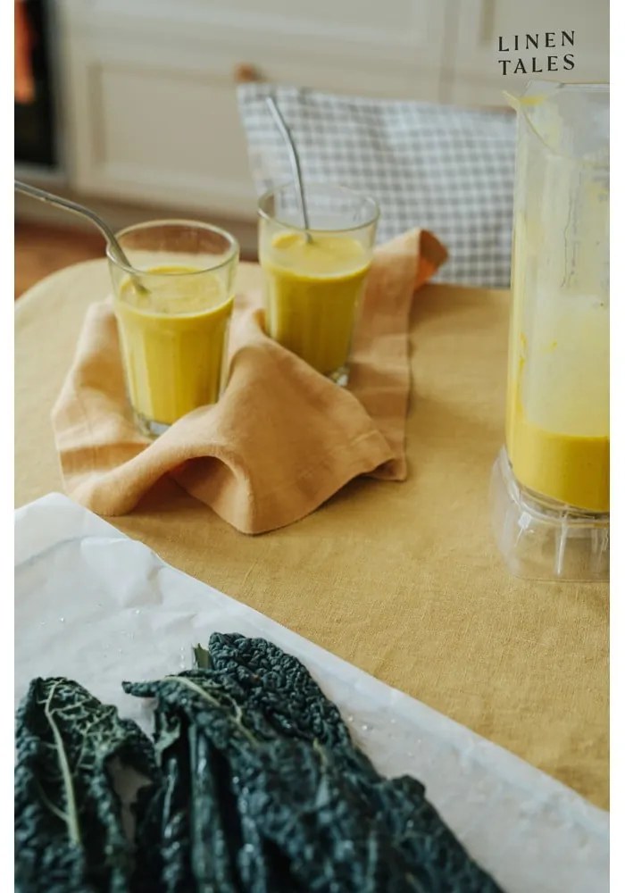 Sottobicchieri in tessuto giallo in set da 4 Honey - Linen Tales