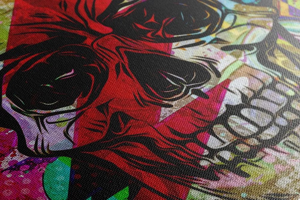 Quadro su tela – Teschio in versione graffiti