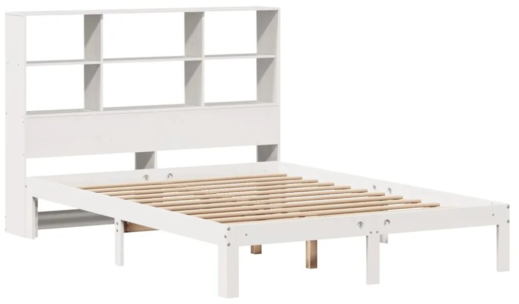 Letto libreria senza materasso bianco 120x200 cm legno di pino