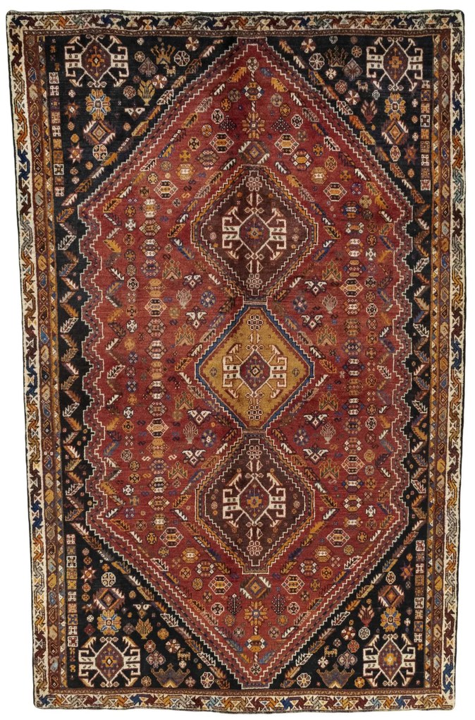 Shiraz Tappeto 180x280 Rosso (Iran) Annodato A Mano
