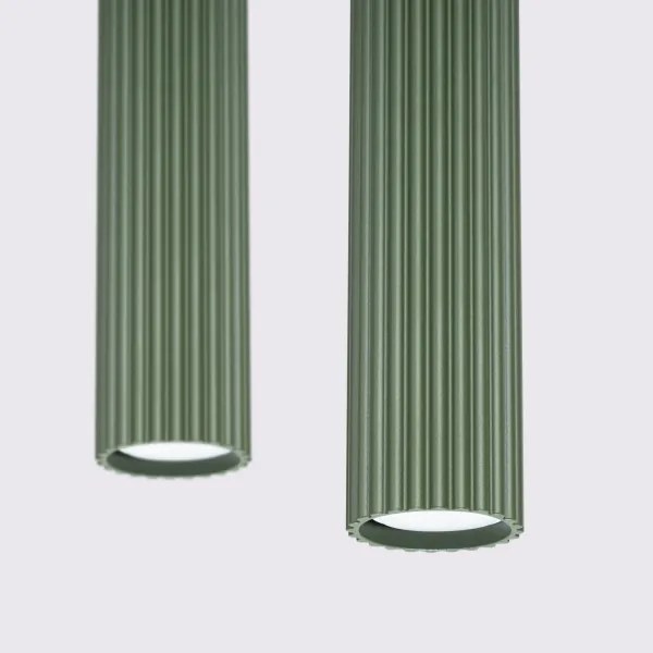 Sollux SL.1612 - Lampadario a sospensione con filo KARBON 2xGU10/10W/230V verde