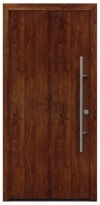 Porta d'ingresso HORMANN ISO PRO SECUR L 80 x H 210 cm rovere scuro tirare a sinistra
