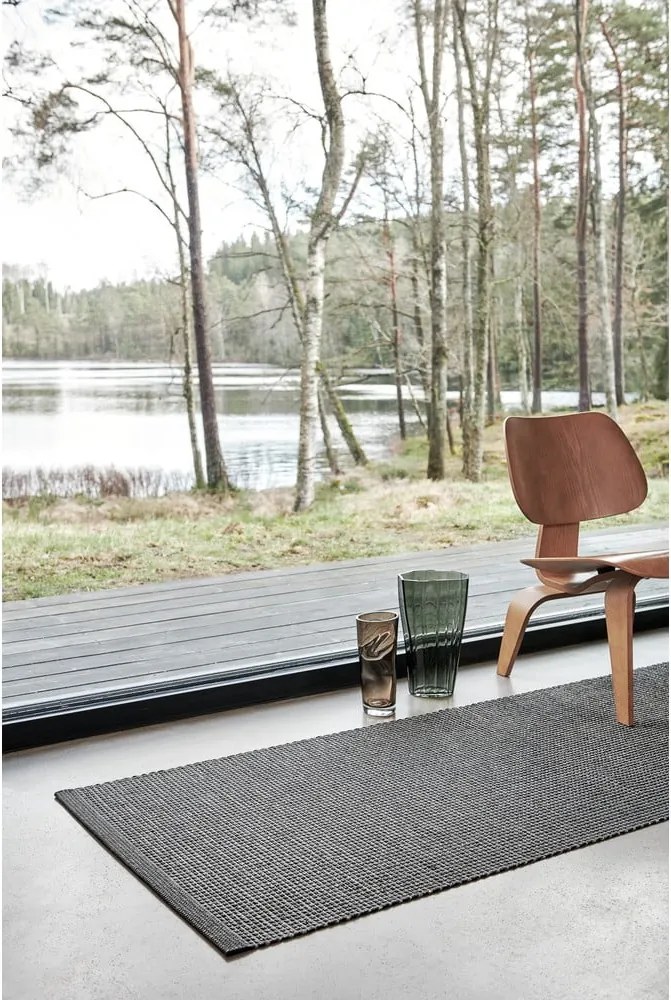 Passatoia da interno/esterno color antracite 70x300 cm Emm Black Linen – Pappelina