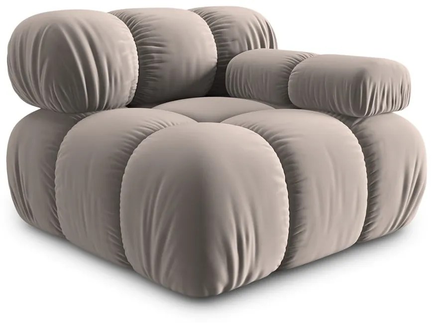 Modulo divano in velluto beige (angolo destro) Bellis - Micadoni Home