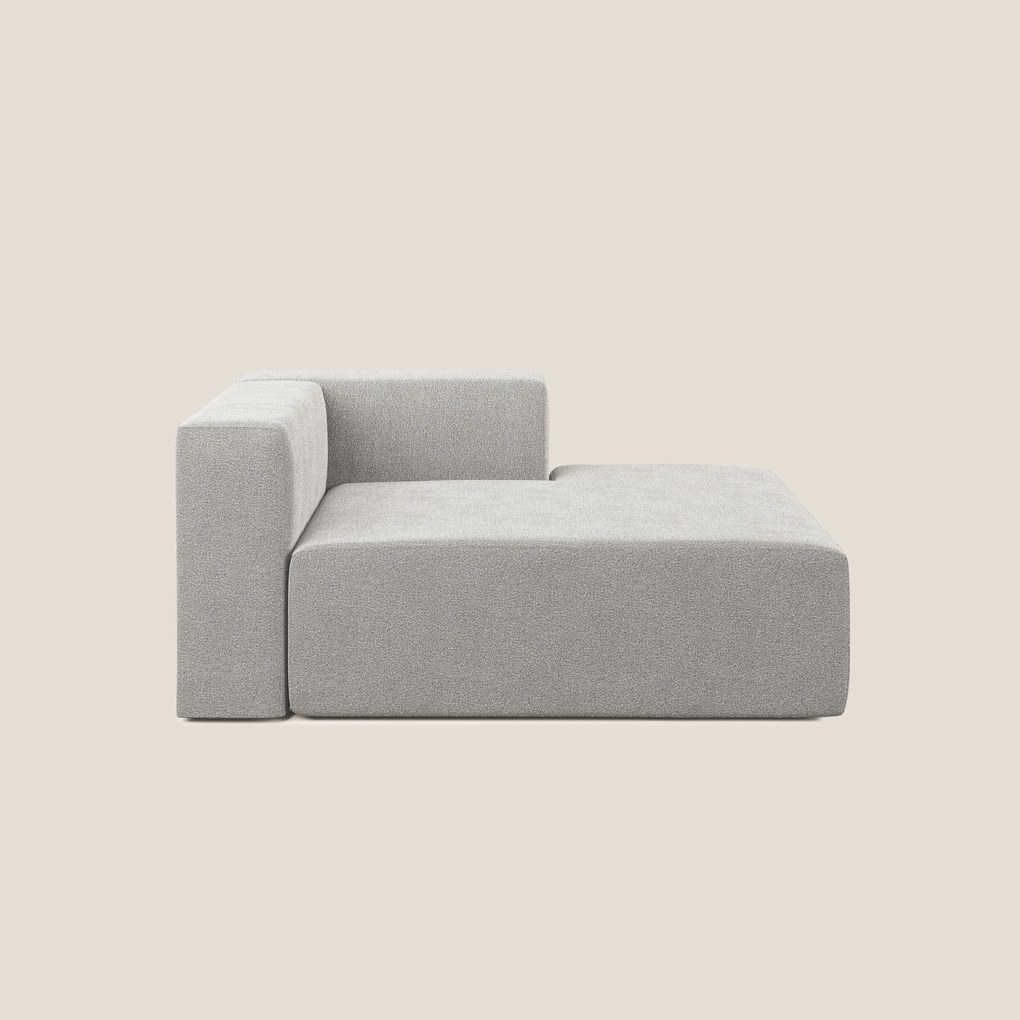 Nettuno modulo chaise longue in morbido tessuto bouclè T07 grigio