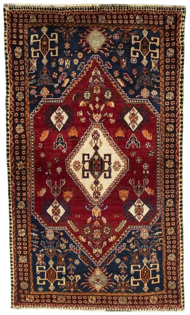 Shiraz Tappeto persiano 120 x 200 Rosso (Iran) Annodato A Mano