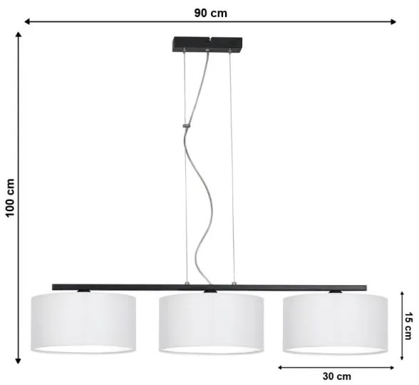 Lampadario a sospensione con filo ASTRA 3xE27/60W/230V bianco
