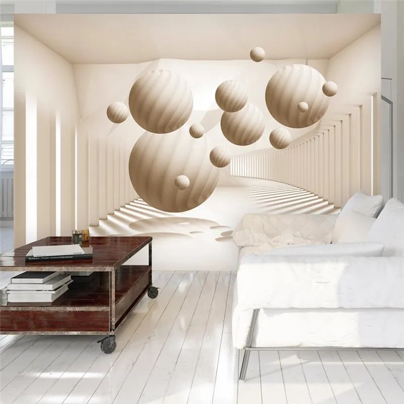 Fotomurale  Beige Balls  Colore Grigio, Dimensioni e Misure 350x245