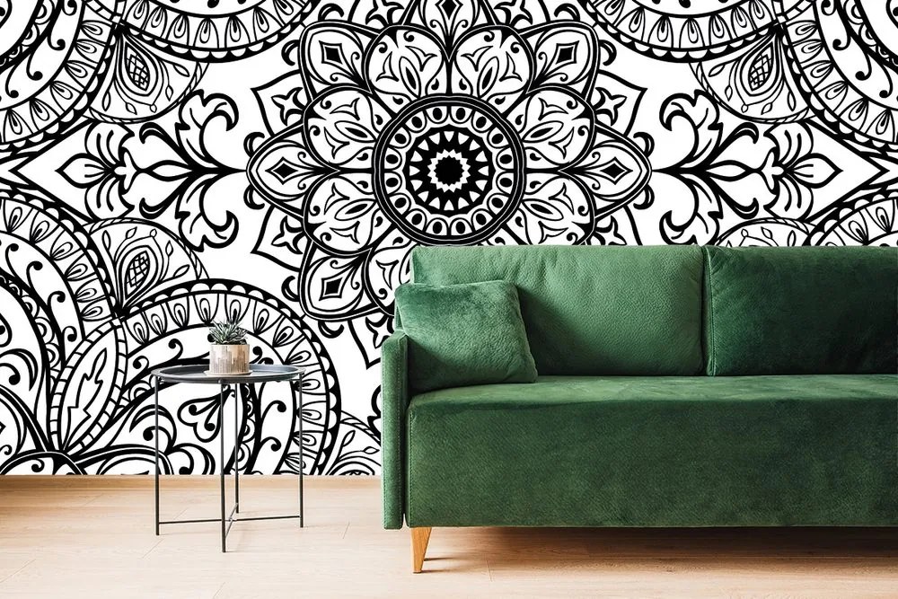 Carta da parati – Ornamento in bianco e nero