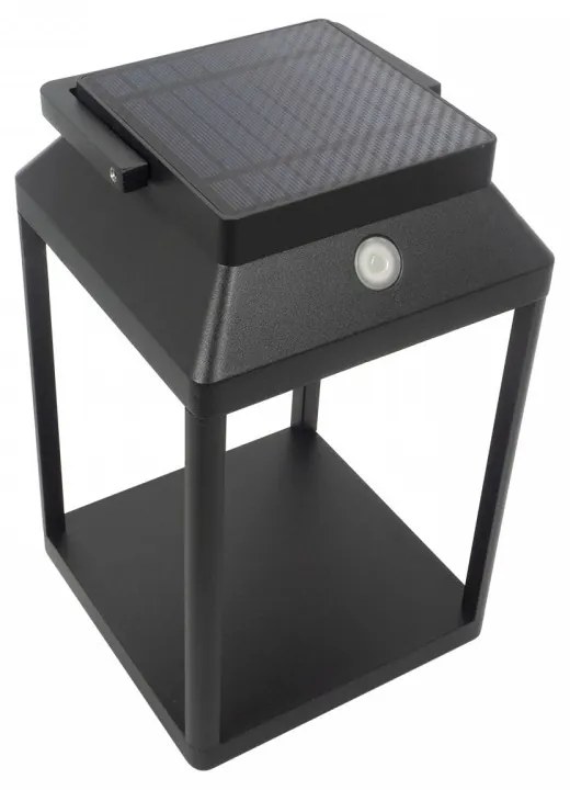 Lanterna Portatile Ricaricabile Solare e USB Nera Dimmerabile Colore Bianco Naturale 4.000K
