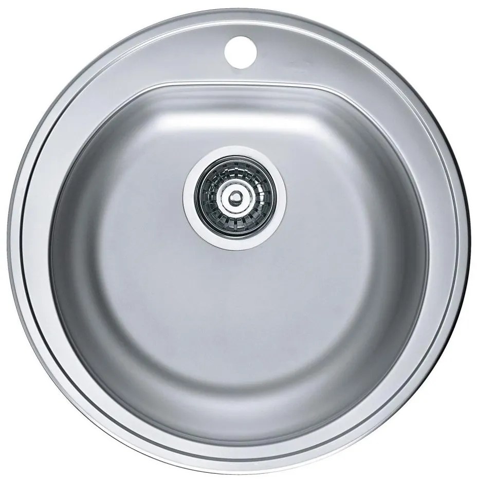 ALVEUS 1116756 - Lavello della cucina FORM diametro 51 cm opaco acciaio/satin, profondità 18,5 cm