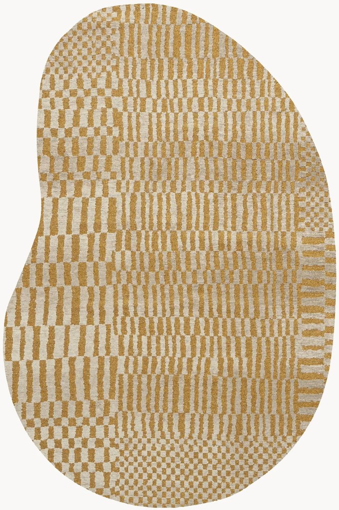 Tappeto jacquard lavabile da interno-esterno dalla forma organica Berber