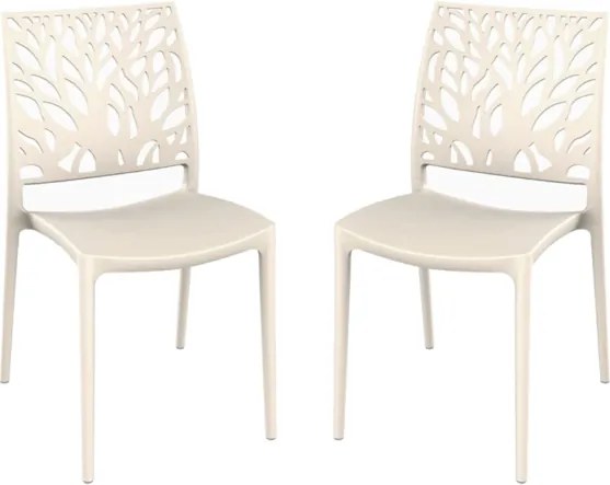 Sedia per interno o esterno impilabile Crema - ALEA 2 sedie