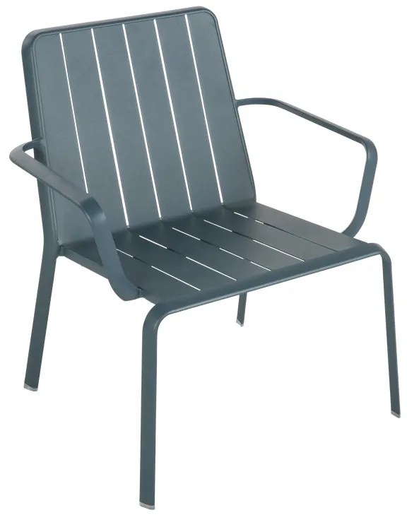 Sedia da giardino con braccioli Idaho NATERIAL, struttura e seduta in alluminio blu