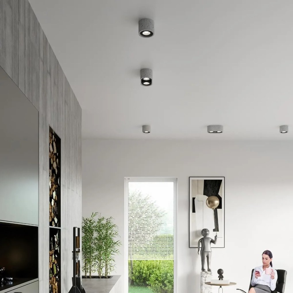 Lampada da soffitto in Cemento BASIC 1 Grigia AR111