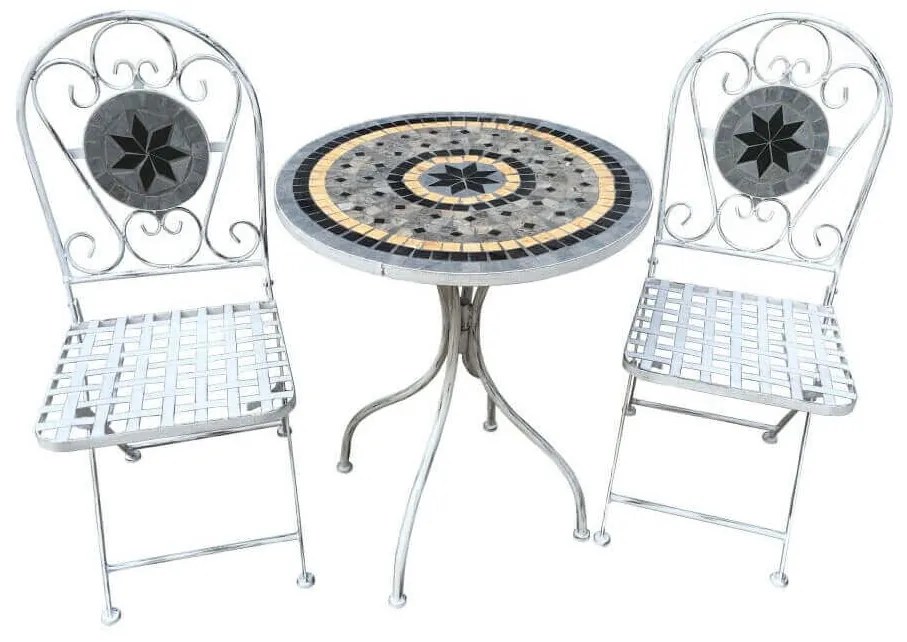 set tavolo con 2 sedie stile provenzale in ferro verniciato