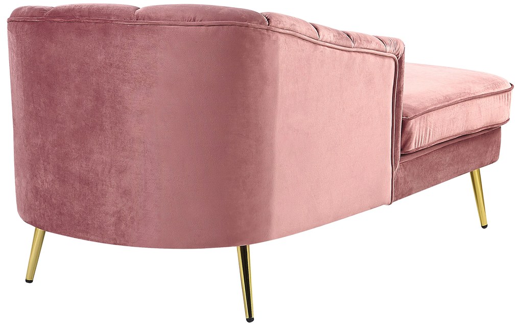 Chaise longue velluto rosa destra ALLIER Beliani
