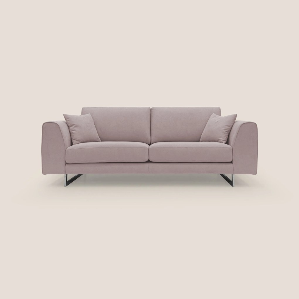 Armony Divano moderno con slitte in acciaio e tessuto impermeabile T02