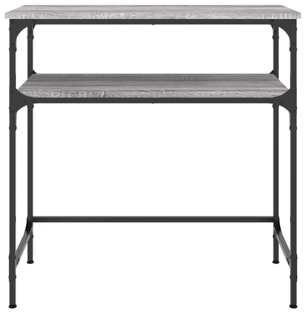 Tavolino consolle grigio sonoma 75x35,5x75 cm legno multistrato
