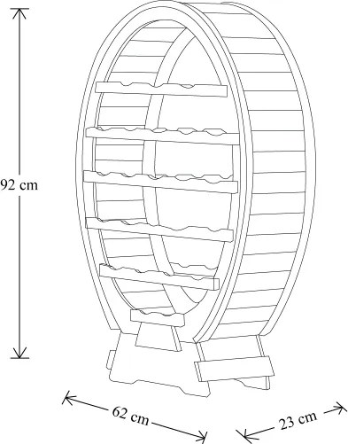 Cantinetta porta bottiglia in legno botte 24 POSTI