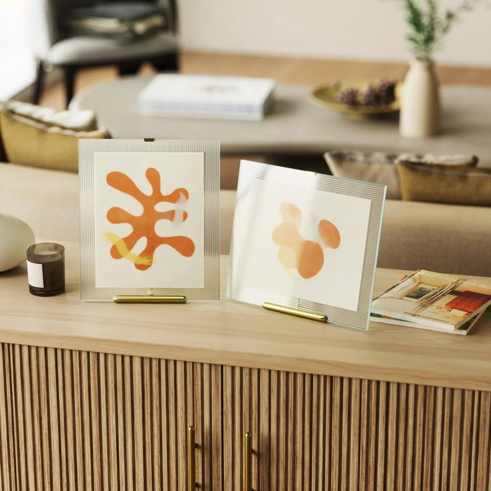 Cornice in vetro da appoggio color oro 26x30,5 cm Flute - Umbra