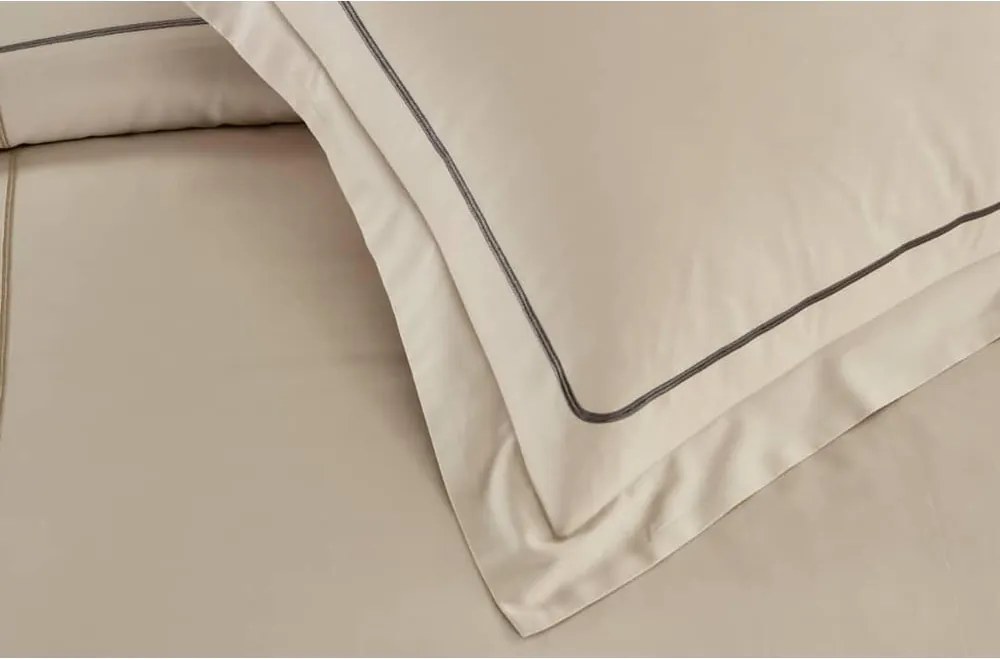 Set copripiumino e federa beige in cotone renforcé per letto singolo con lenzuolo incluso/6 pezzi 140x200 cm Calm of Lines – Mila Home Luxury