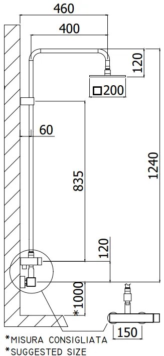 Paffoni Level Plus Zcol607 Colonna Doccia Fissa Con Miscelatore docetta e flessibile Cromo