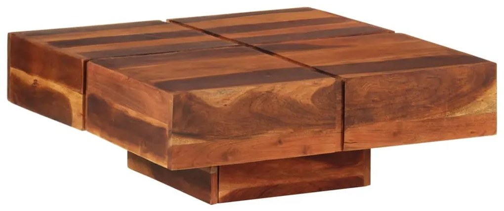 Tavolino da salotto 80x80x30 cm in legno massello di acacia