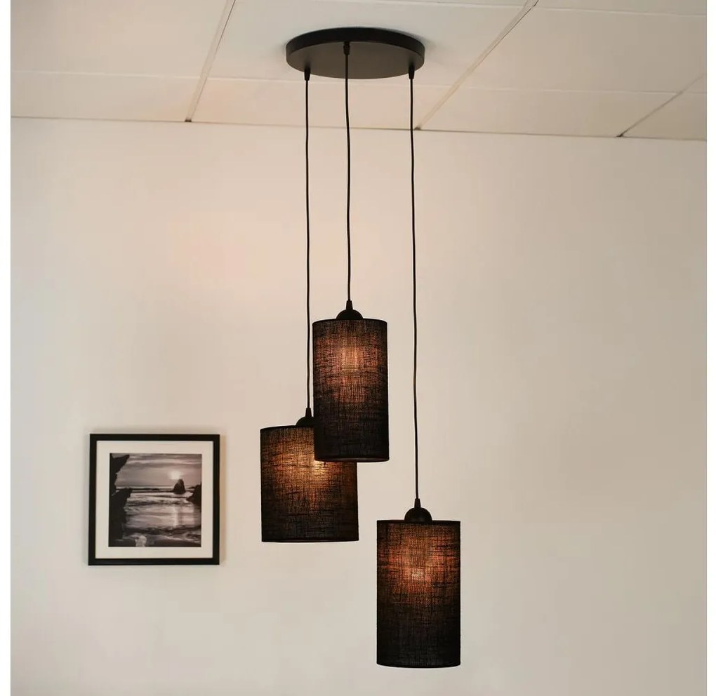 Brilagi - Lampadario a cavo TUBES 3xE27/15W/230V nero