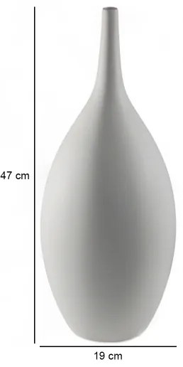 Vaso in ceramica, 47 cm, bianco