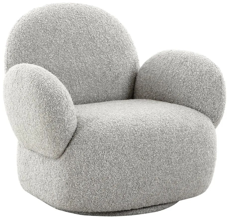 Poltrona grigio chiaro in tessuto bouclé Messina - House Nordic