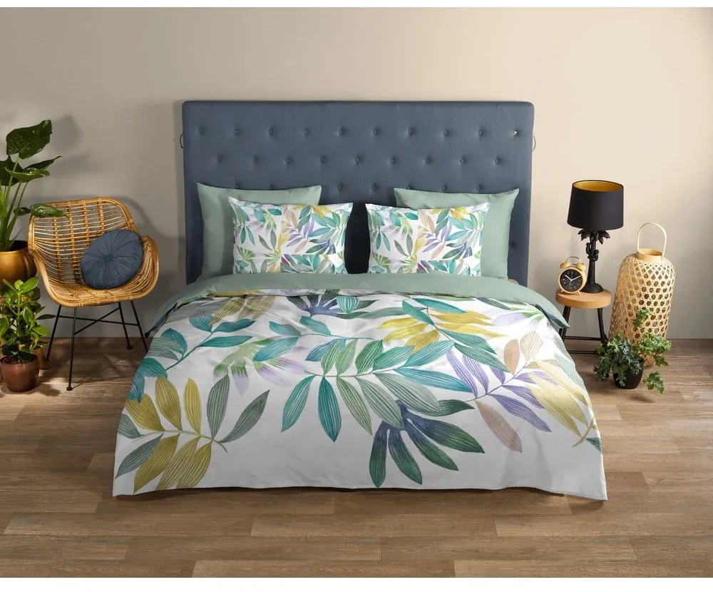 Set copripiumino e federa verde in cotone per letto singolo 140x200 cm Marcus – Good Morning