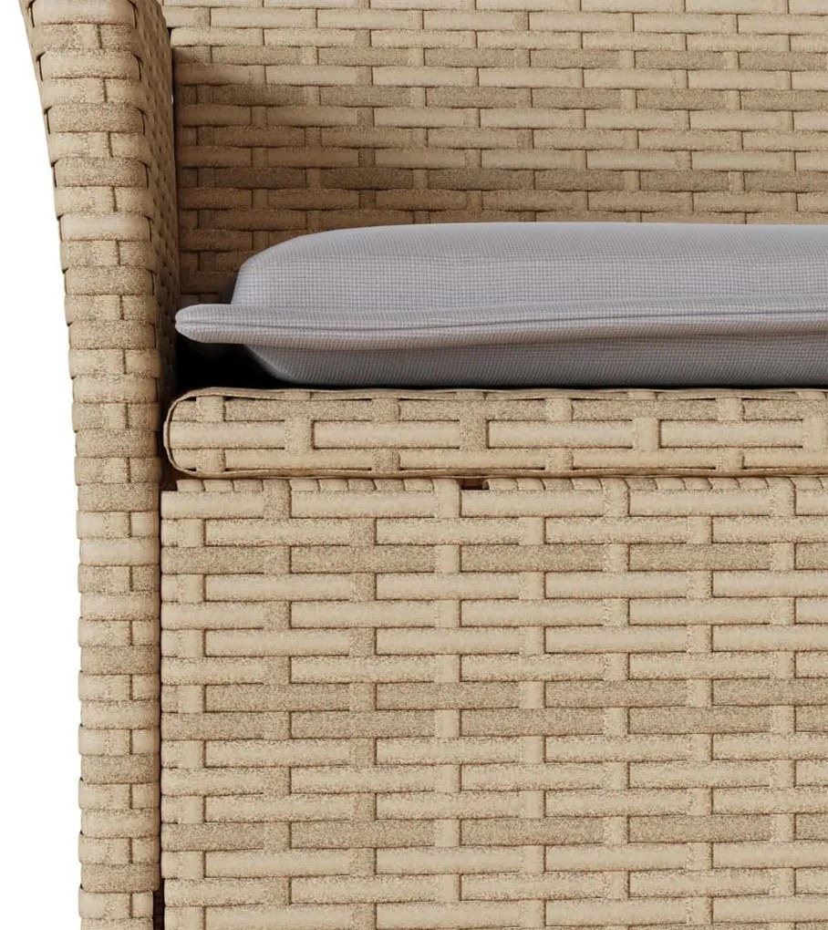 Set da pranzo da giardino 11 pz con cuscini polyrattan e vetro