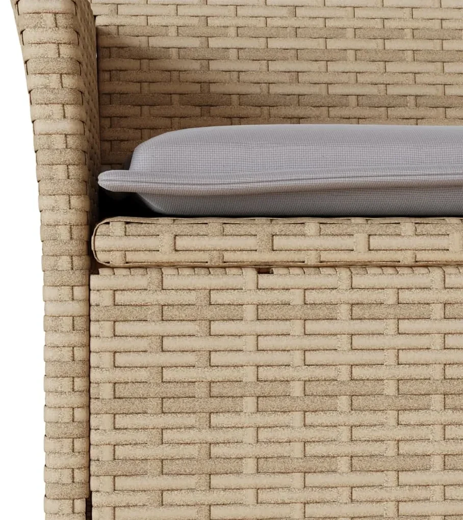 Set da pranzo da giardino 11 pz con cuscini polyrattan e vetro