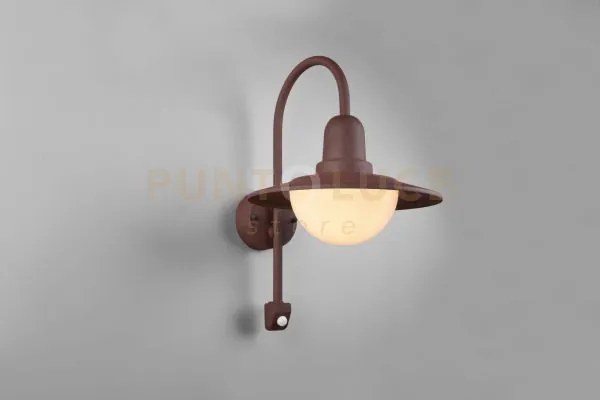 Norman applique da esterno alluminio ruggine con sensore h. 45,5cm ...