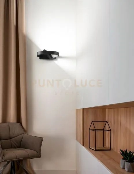 Plafoniera in metallo nera belt led 6w cct 3000k 4000k 6000k cri?80...