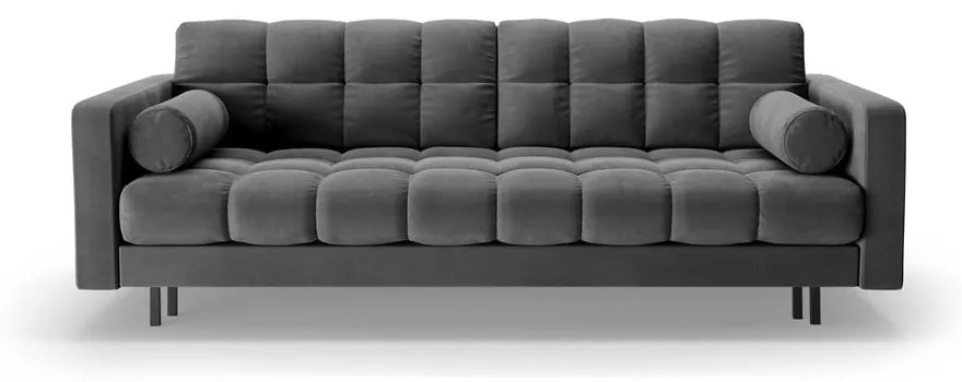 Divano grigio scuro allungabile/con contenitore con rivestimento in velluto 222 cm Bali – Cosmopolitan Design