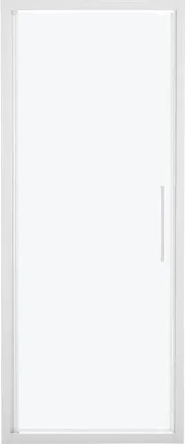 Porta doccia battente L 97-101 cm x H 195 cm per nicchia in vetro smerigliato SP. 6 mm, profilo opaco bianco, serie Record