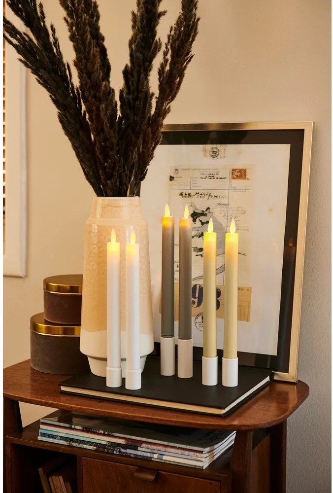 Candele a LED in set con alimentazione a batteria 2 pz (altezza totale 25 cm) Sara Crown – Sirius