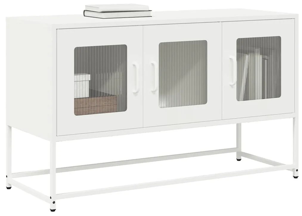 Mobile Tv Bianco 100,5x39x60,5 Cm İn Acciaio Laminato A Freddo /