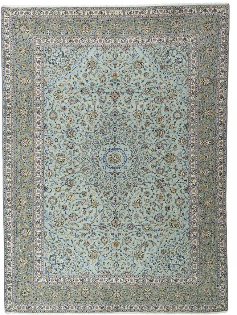 Kashan Tappeto persiano 420x310 Blu (Iran) Annodato A Mano
