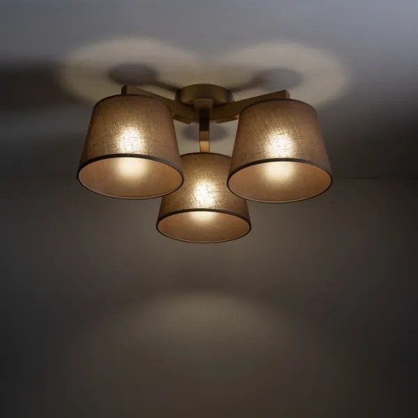 Brilagi - Lampada da soffitto a plafone LATTE SABIA 3xE27/15W/230V pino/marrone