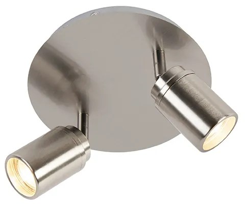 Faretto da bagno moderno in acciaio 2 luci IP44 - Ducha