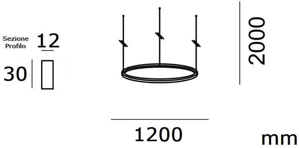 Lampadario Circolare a Sospensione Ø120cm - Bianco