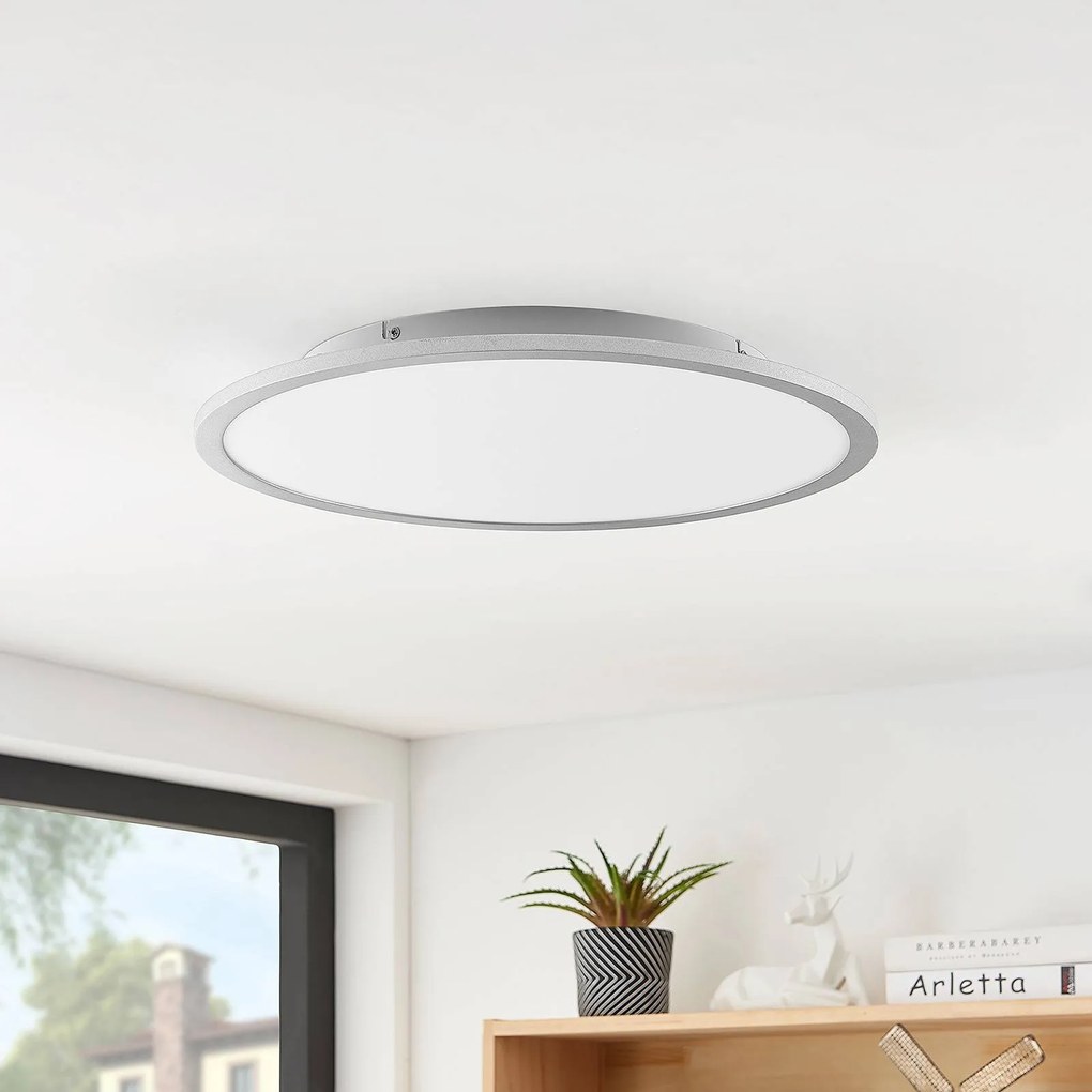 Lindby Plafoniera LED Narima, 4.000 K, Ø 50 cm, argento