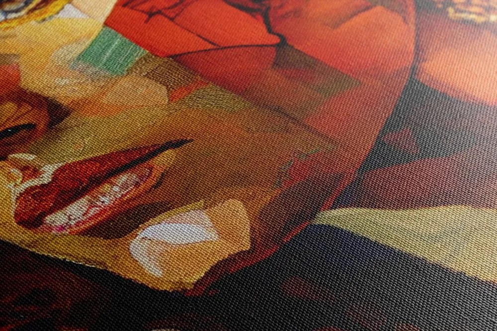 Quadro su tela – Profilo di donna in design patchwork