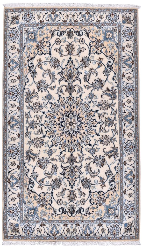 Nain Tappeto 210x120 Beige (Iran) Annodato A Mano